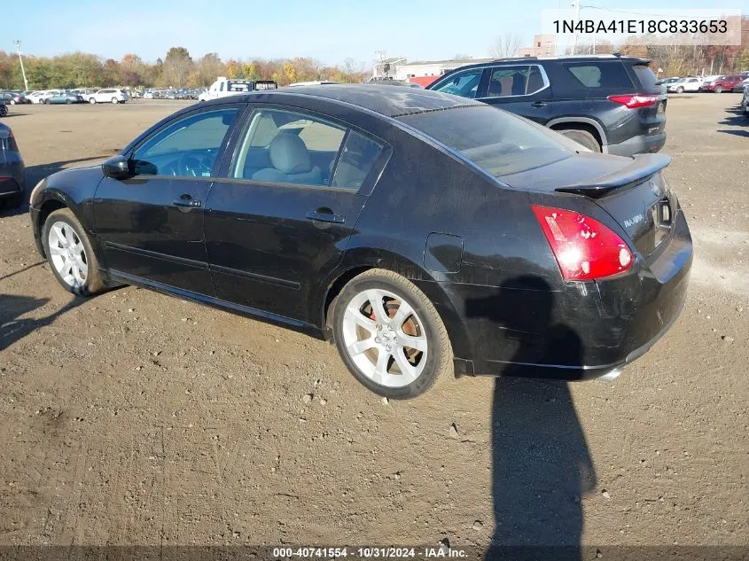 2008 Nissan Maxima 3.5 Se VIN: 1N4BA41E18C833653 Lot: 40741554