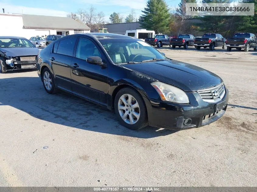 2008 Nissan Maxima 3.5 Sl VIN: 1N4BA41E38C836666 Lot: 40779357