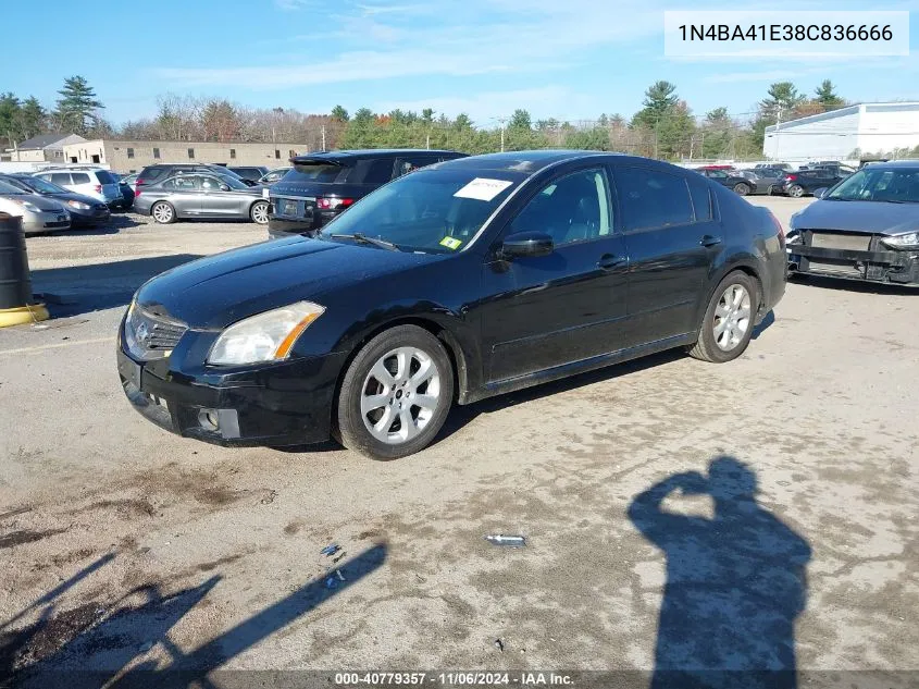 2008 Nissan Maxima 3.5 Sl VIN: 1N4BA41E38C836666 Lot: 40779357