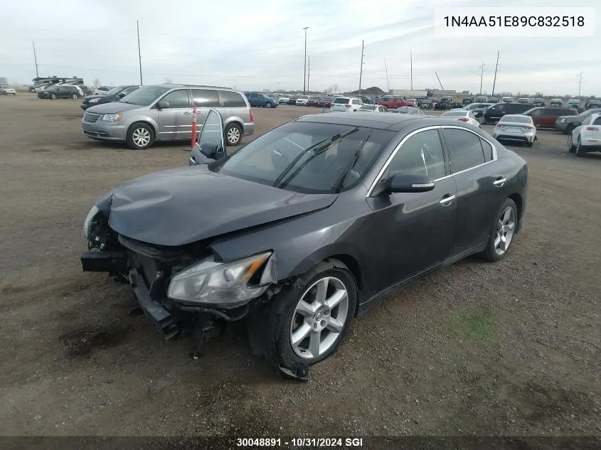 2009 Nissan Maxima S/Sv VIN: 1N4AA51E89C832518 Lot: 30048891