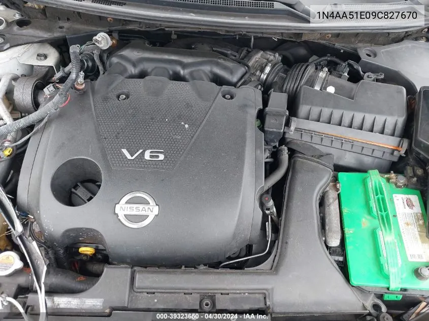 1N4AA51E09C827670 2009 Nissan Maxima 3.5 Sv