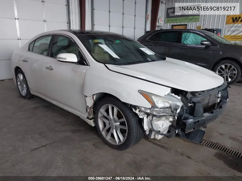 2009 Nissan Maxima 3.5 Sv VIN: 1N4AA51E69C819217 Lot: 39681247