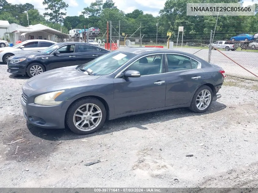 2009 Nissan Maxima 3.5 Sv VIN: 1N4AA51E29C805606 Lot: 39771641