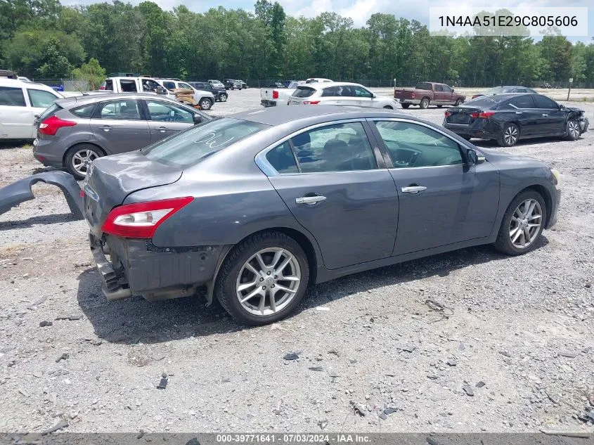 2009 Nissan Maxima 3.5 Sv VIN: 1N4AA51E29C805606 Lot: 39771641