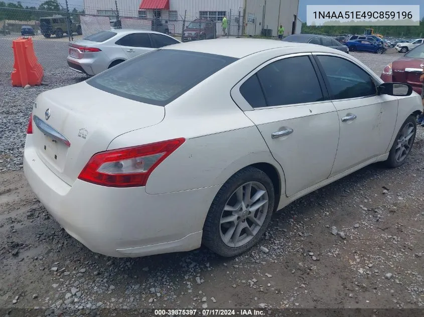 2009 Nissan Maxima 3.5 S VIN: 1N4AA51E49C859196 Lot: 39875397