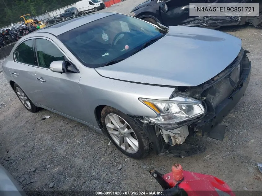 1N4AA51E19C851721 2009 Nissan Maxima 3.5 Sv