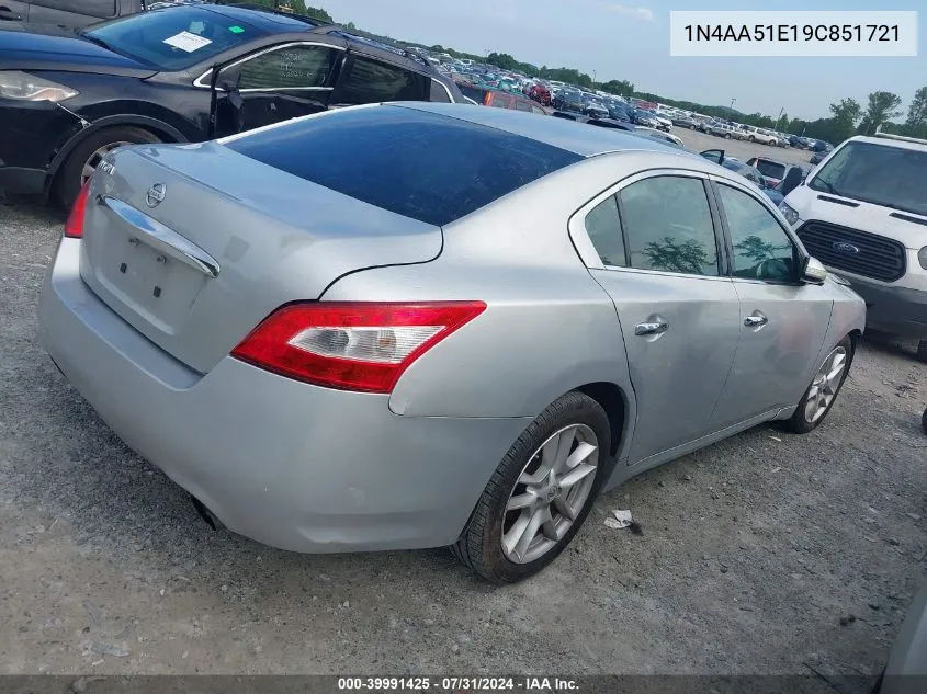 1N4AA51E19C851721 2009 Nissan Maxima 3.5 Sv