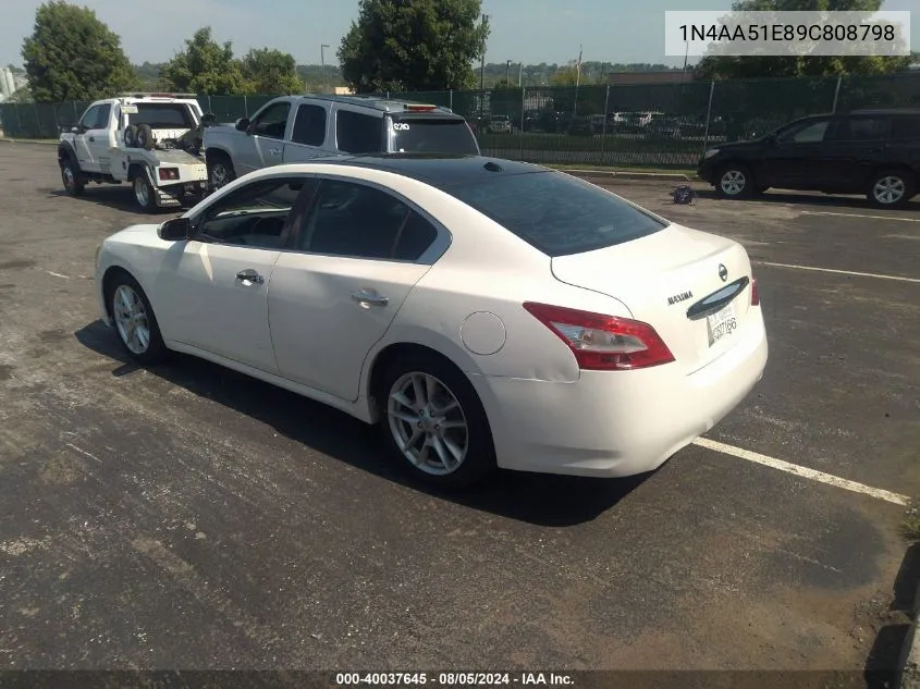 2009 Nissan Maxima 3.5 Sv VIN: 1N4AA51E89C808798 Lot: 40037645