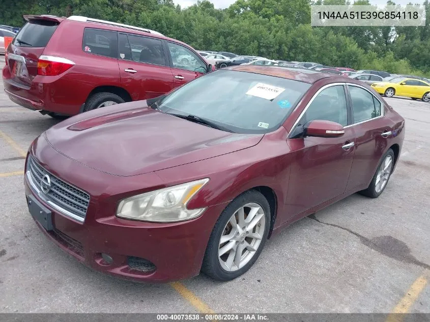 1N4AA51E39C854118 2009 Nissan Maxima 3.5 Sv