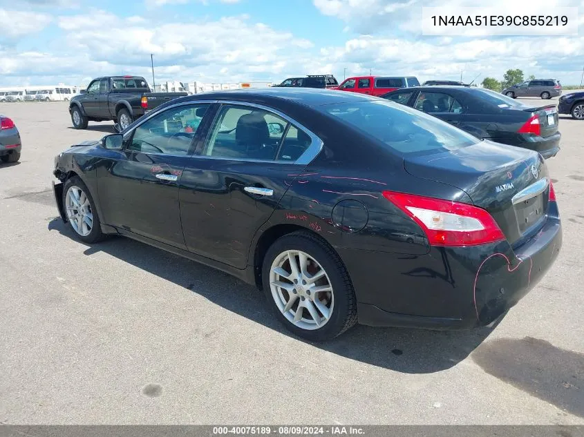 1N4AA51E39C855219 2009 Nissan Maxima 3.5 Sv