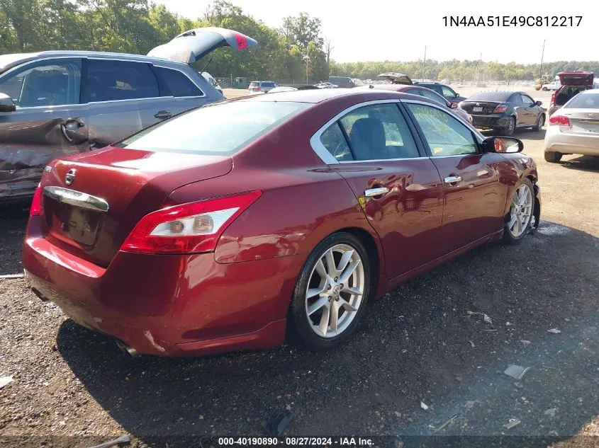 1N4AA51E49C812217 2009 Nissan Maxima 3.5 Sv