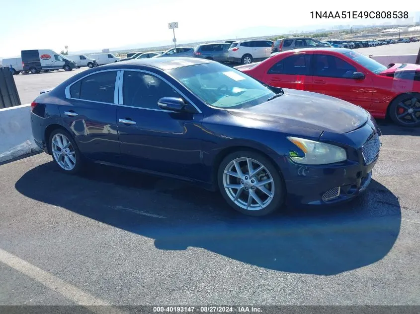 2009 Nissan Maxima 3.5 Sv VIN: 1N4AA51E49C808538 Lot: 40193147