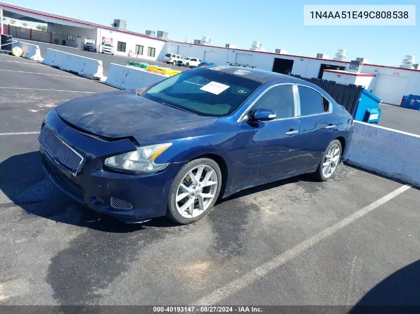 2009 Nissan Maxima 3.5 Sv VIN: 1N4AA51E49C808538 Lot: 40193147