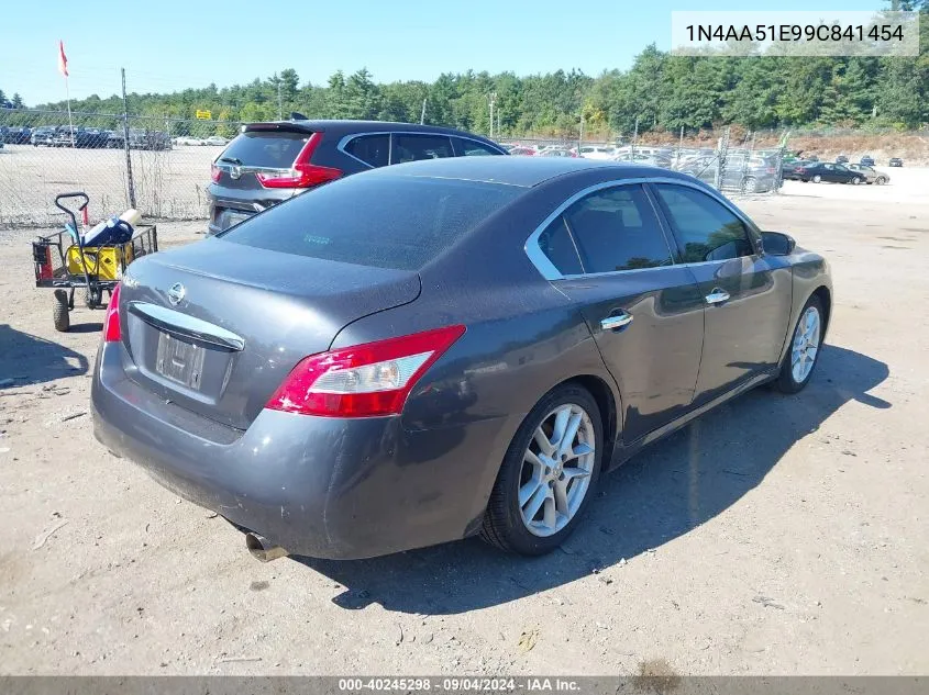 2009 Nissan Maxima 3.5 S VIN: 1N4AA51E99C841454 Lot: 40245298