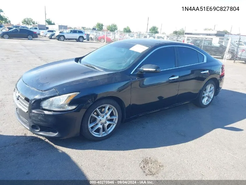 1N4AA51E69C827804 2009 Nissan Maxima 3.5 S