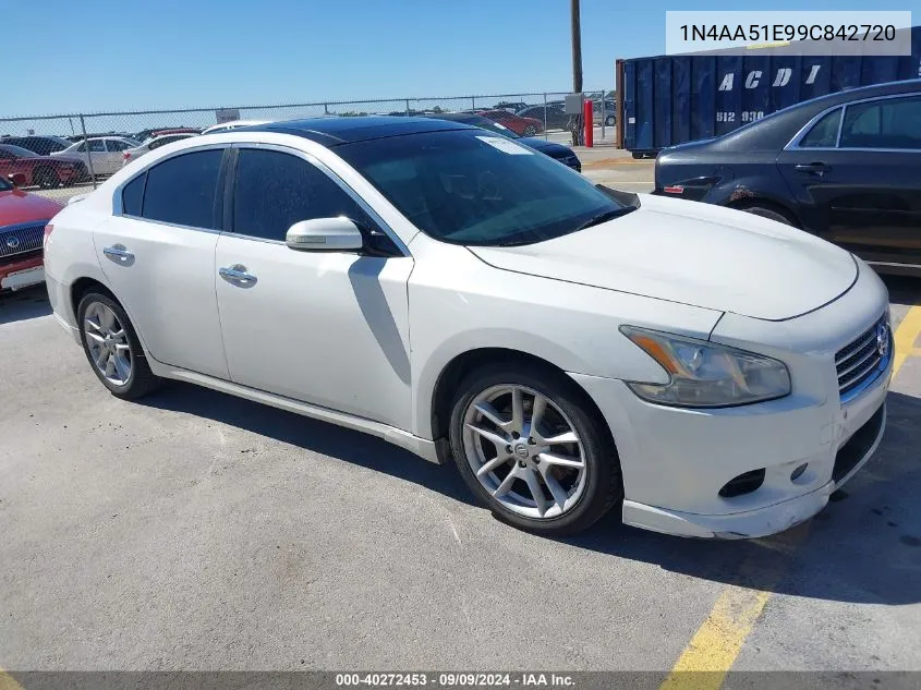 2009 Nissan Maxima 3.5 Sv VIN: 1N4AA51E99C842720 Lot: 40272453