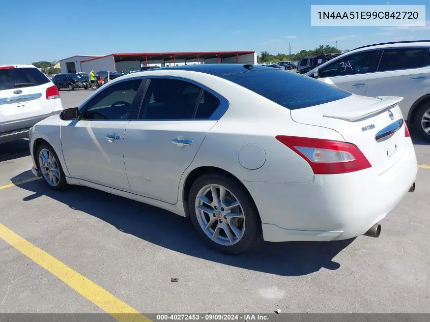 2009 Nissan Maxima 3.5 Sv VIN: 1N4AA51E99C842720 Lot: 40272453