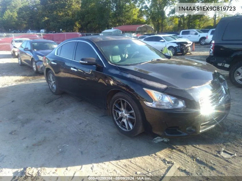 2009 Nissan Maxima 3.5 Sv VIN: 1N4AA51EX9C819723 Lot: 40299384