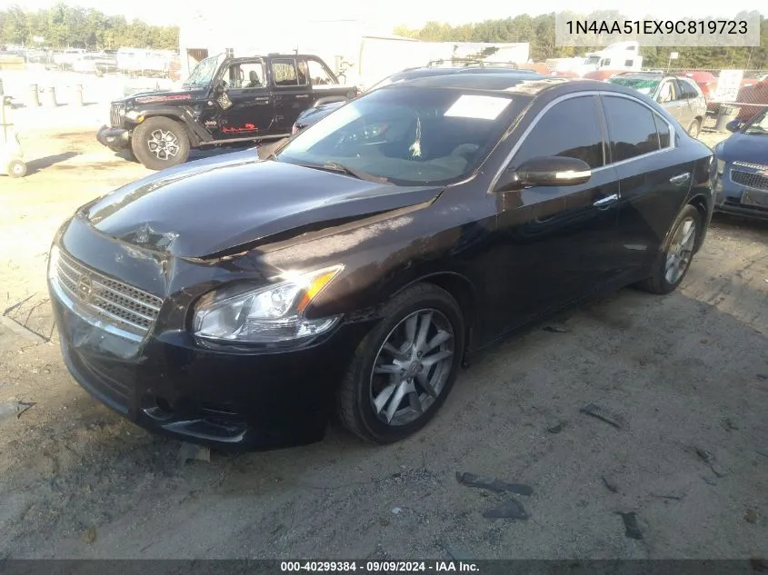 2009 Nissan Maxima 3.5 Sv VIN: 1N4AA51EX9C819723 Lot: 40299384