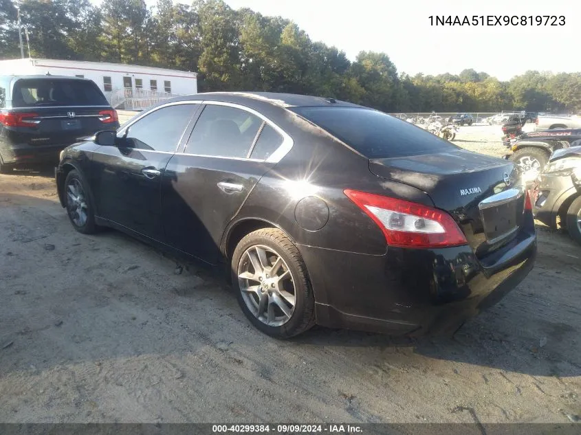 2009 Nissan Maxima 3.5 Sv VIN: 1N4AA51EX9C819723 Lot: 40299384