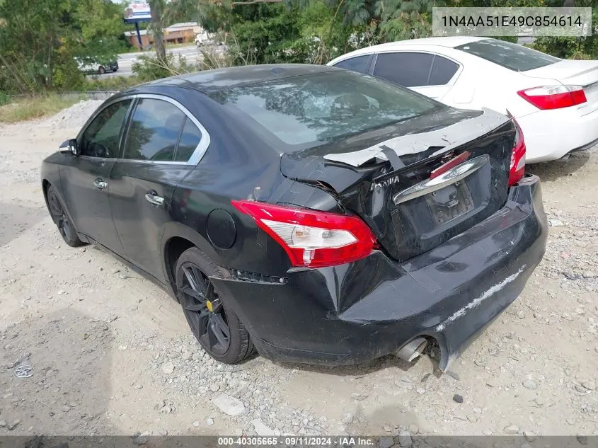 2009 Nissan Maxima 3.5 Sv VIN: 1N4AA51E49C854614 Lot: 40305665