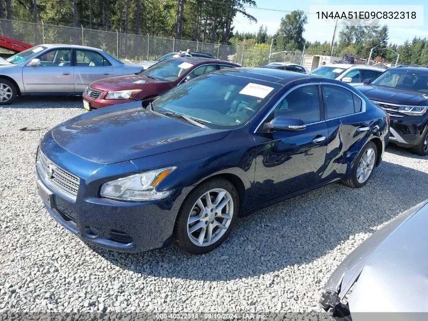 2009 Nissan Maxima 3.5 Sv VIN: 1N4AA51E09C832318 Lot: 40322315