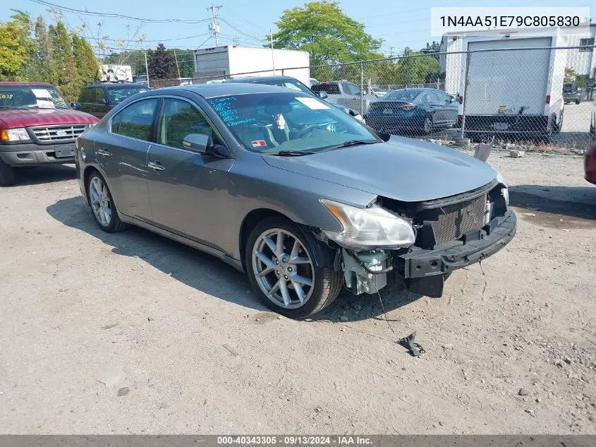 2009 Nissan Maxima 3.5 Sv VIN: 1N4AA51E79C805830 Lot: 40343305