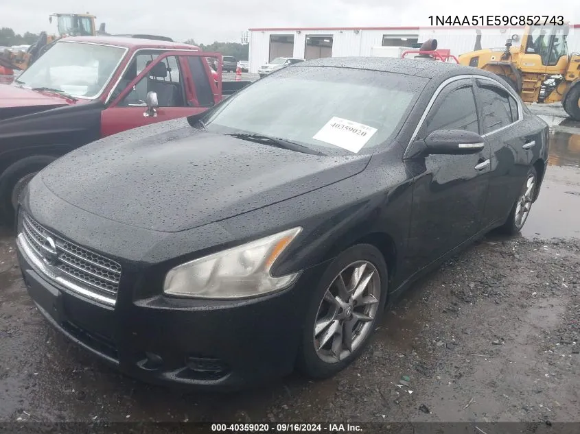 2009 Nissan Maxima 3.5 Sv VIN: 1N4AA51E59C852743 Lot: 40359020