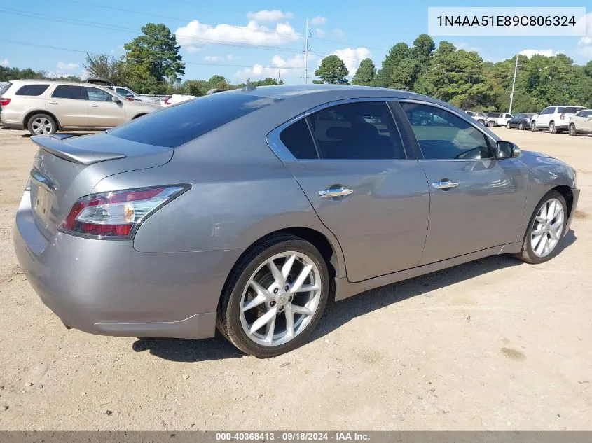 2009 Nissan Maxima 3.5 Sv VIN: 1N4AA51E89C806324 Lot: 40368413