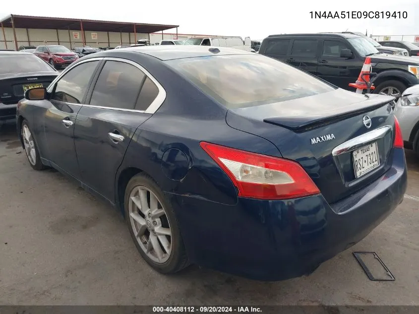 1N4AA51E09C819410 2009 Nissan Maxima 3.5 Sv