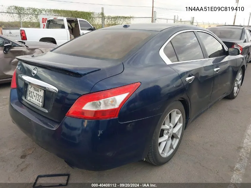 1N4AA51E09C819410 2009 Nissan Maxima 3.5 Sv