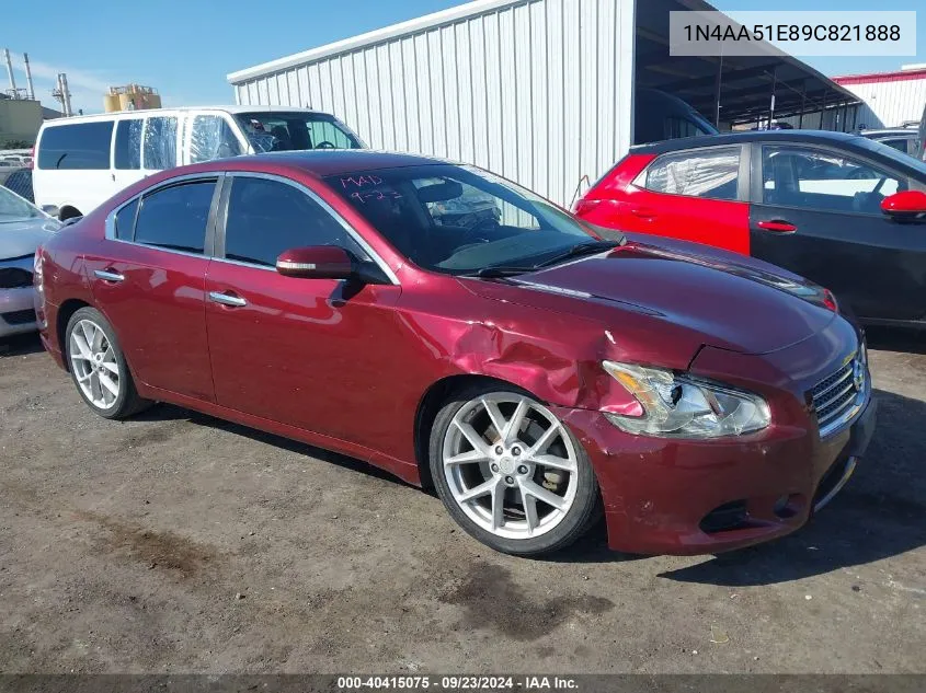 2009 Nissan Maxima 3.5 Sv VIN: 1N4AA51E89C821888 Lot: 40415075