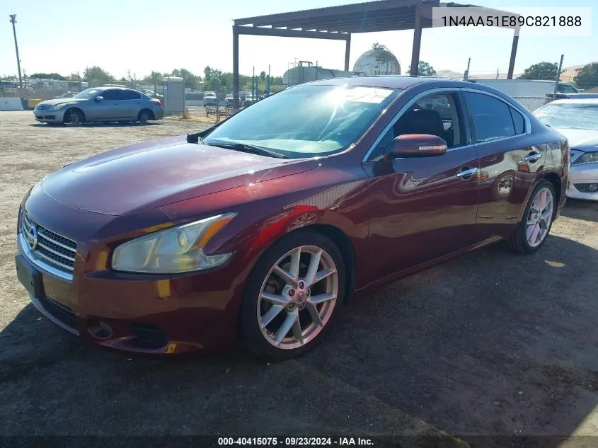 2009 Nissan Maxima 3.5 Sv VIN: 1N4AA51E89C821888 Lot: 40415075