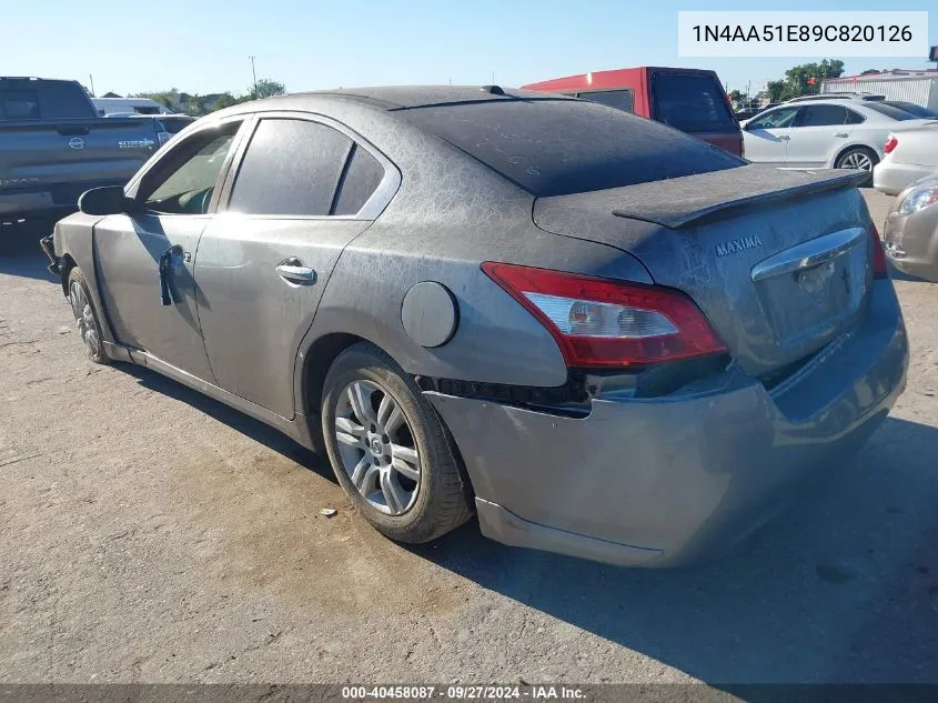 1N4AA51E89C820126 2009 Nissan Maxima 3.5 Sv