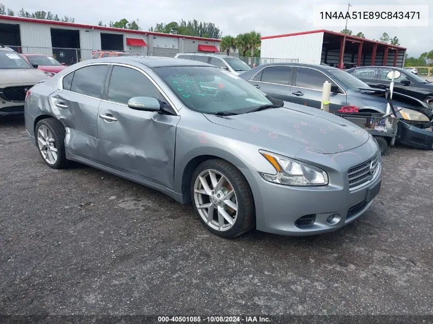 2009 Nissan Maxima S/Sv VIN: 1N4AA51E89C843471 Lot: 40501085