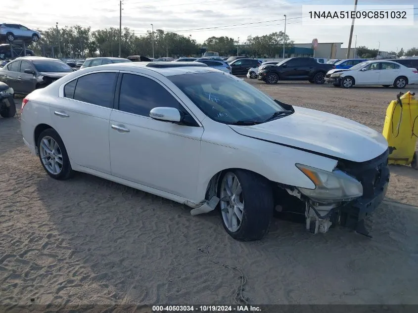 2009 Nissan Maxima S/Sv VIN: 1N4AA51E09C851032 Lot: 40503034