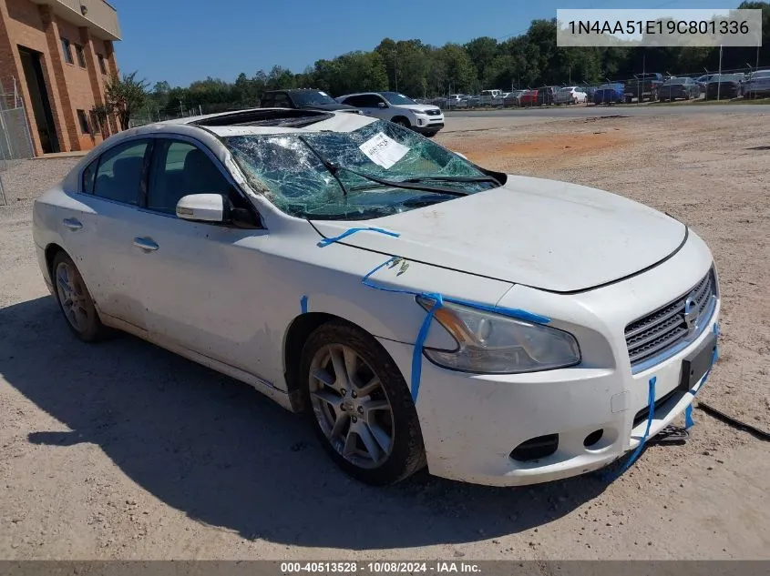 2009 Nissan Maxima S/Sv VIN: 1N4AA51E19C801336 Lot: 40513528