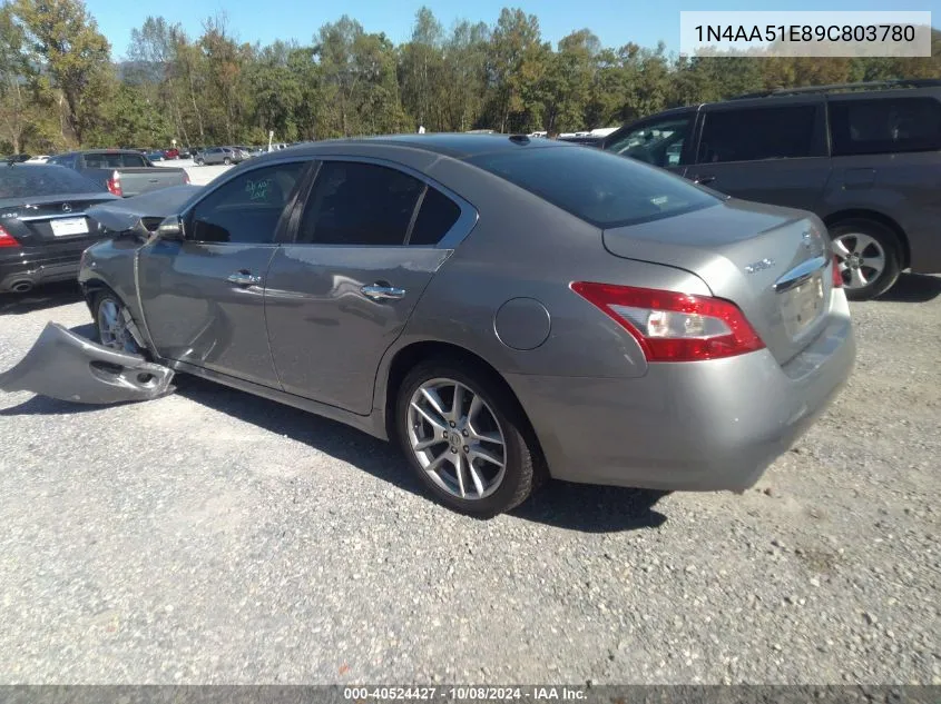 2009 Nissan Maxima S/Sv VIN: 1N4AA51E89C803780 Lot: 40524427