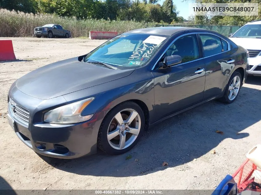 2009 Nissan Maxima 3.5 S VIN: 1N4AA51E89C848007 Lot: 40567382