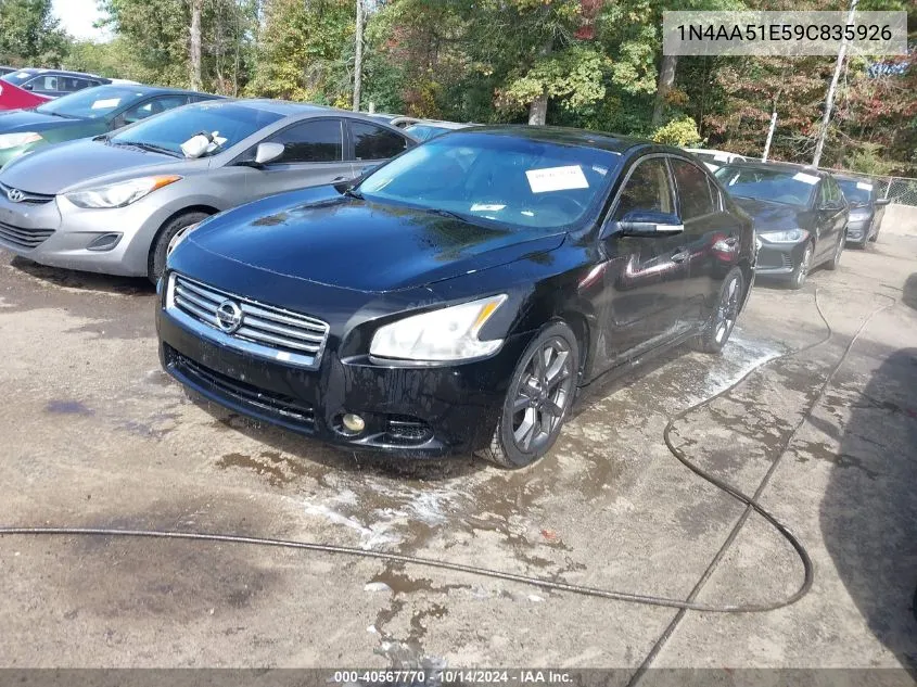 2009 Nissan Maxima 3.5 Sv VIN: 1N4AA51E59C835926 Lot: 40567770