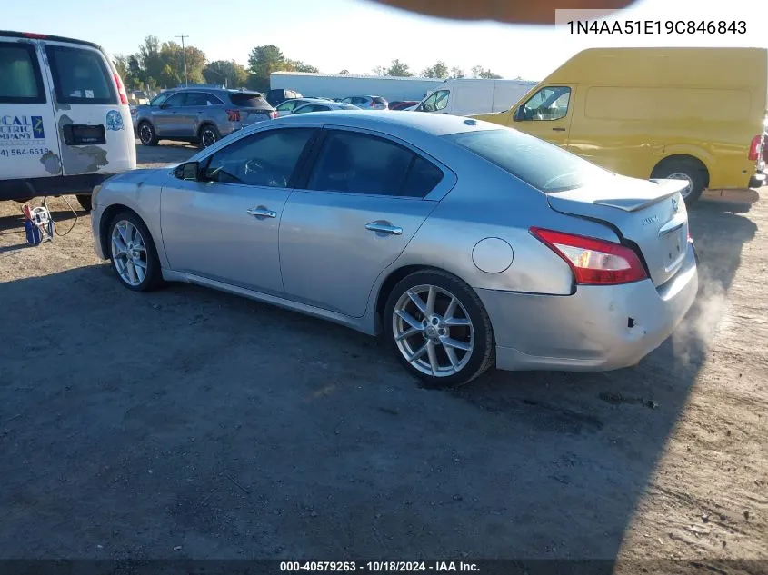 2009 Nissan Maxima 3.5 Sv VIN: 1N4AA51E19C846843 Lot: 40579263