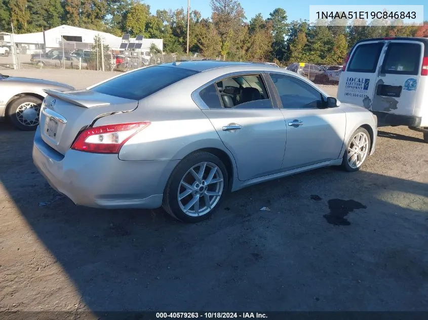 2009 Nissan Maxima 3.5 Sv VIN: 1N4AA51E19C846843 Lot: 40579263