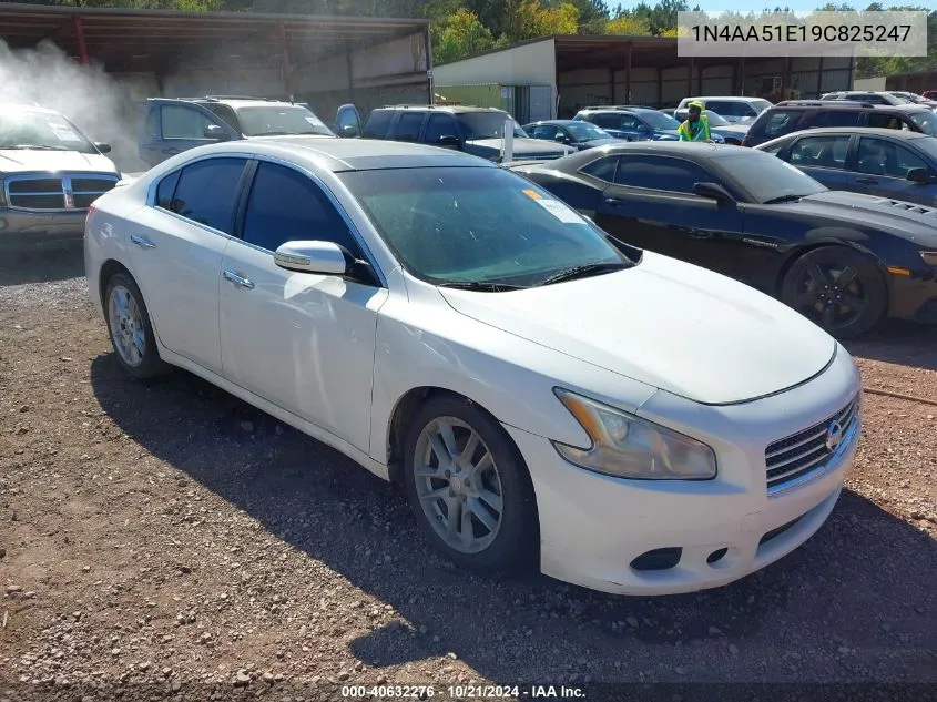 2009 Nissan Maxima 3.5 Sv W/Premium Pkg VIN: 1N4AA51E19C825247 Lot: 40632276