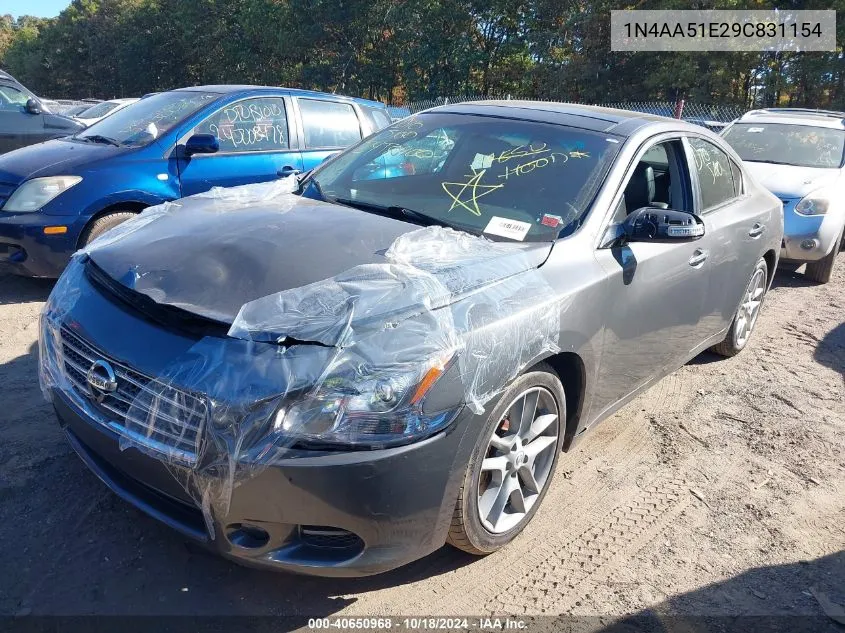 2009 Nissan Maxima 3.5 Sv VIN: 1N4AA51E29C831154 Lot: 40650968