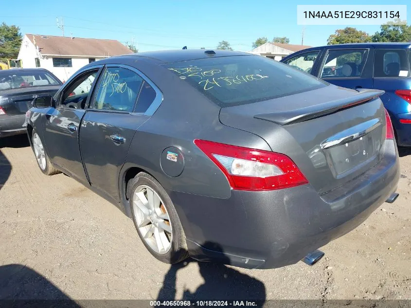 2009 Nissan Maxima 3.5 Sv VIN: 1N4AA51E29C831154 Lot: 40650968