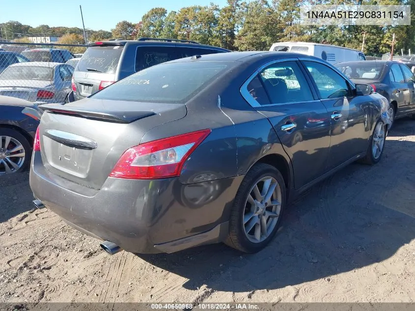 2009 Nissan Maxima 3.5 Sv VIN: 1N4AA51E29C831154 Lot: 40650968