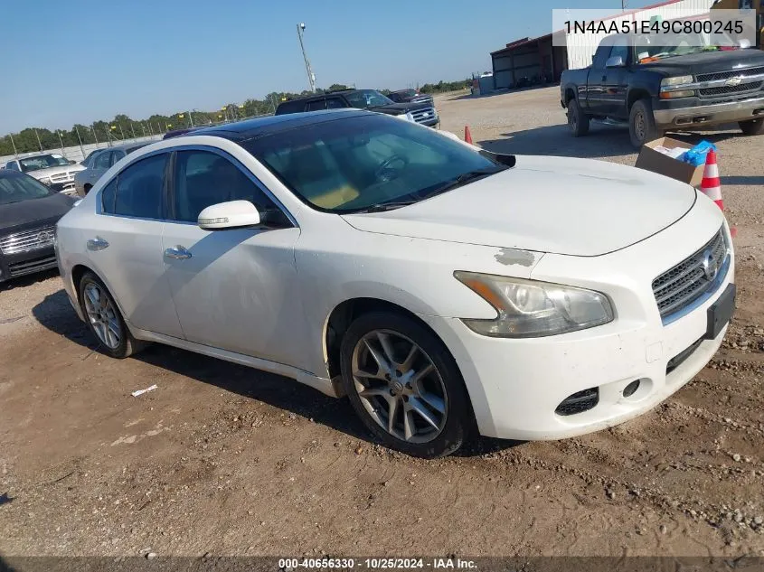 2009 Nissan Maxima 3.5 Sv VIN: 1N4AA51E49C800245 Lot: 40656330