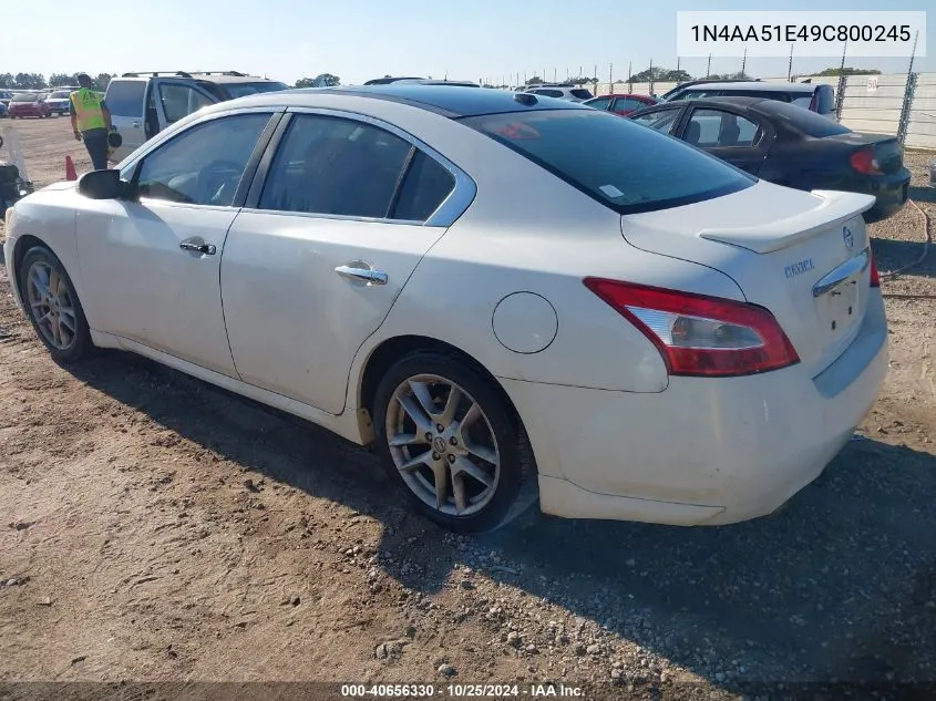 2009 Nissan Maxima 3.5 Sv VIN: 1N4AA51E49C800245 Lot: 40656330