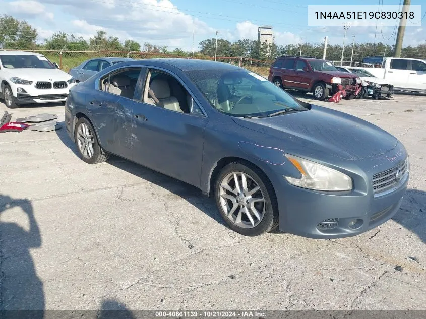 2009 Nissan Maxima 3.5 Sv VIN: 1N4AA51E19C830318 Lot: 40661139