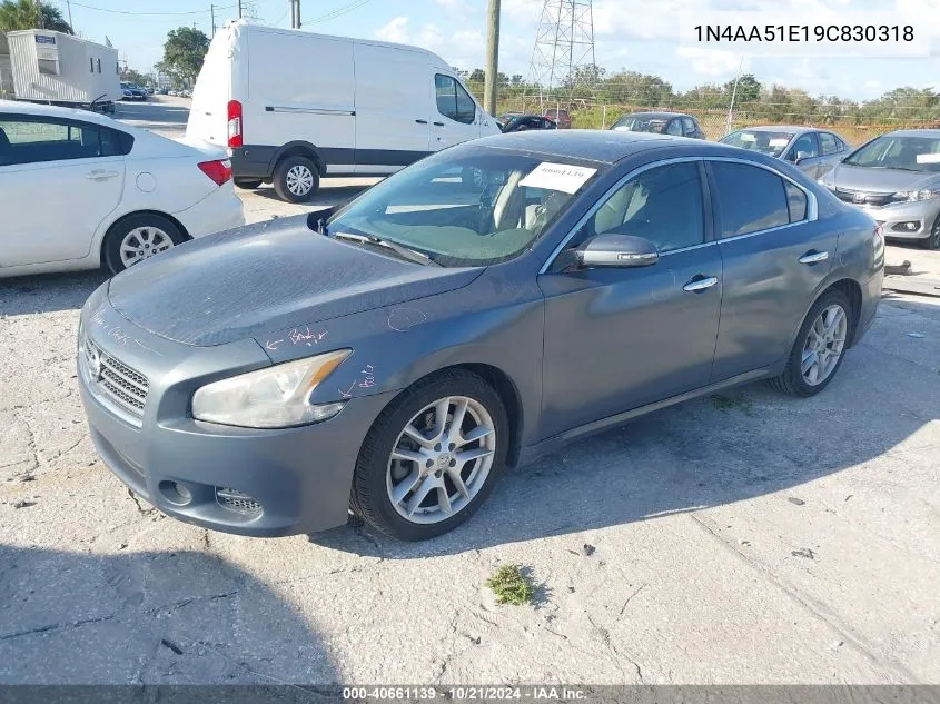 2009 Nissan Maxima 3.5 Sv VIN: 1N4AA51E19C830318 Lot: 40661139